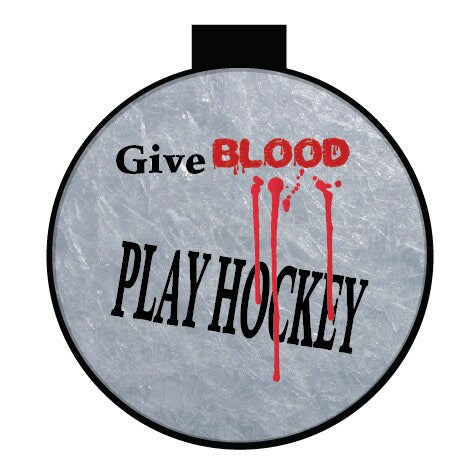 Party Puck Give Blood Play Hockey Puck - A container that looks like a hockey Puck, Birthday Favor, Wedding  Favor, Custom Hockey Puck