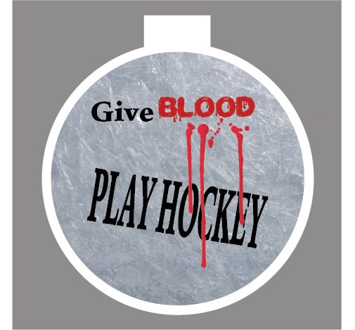 Party Puck Give Blood Play Hockey Puck - A container that looks like a hockey Puck, Birthday Favor, Wedding  Favor, Custom Hockey Puck