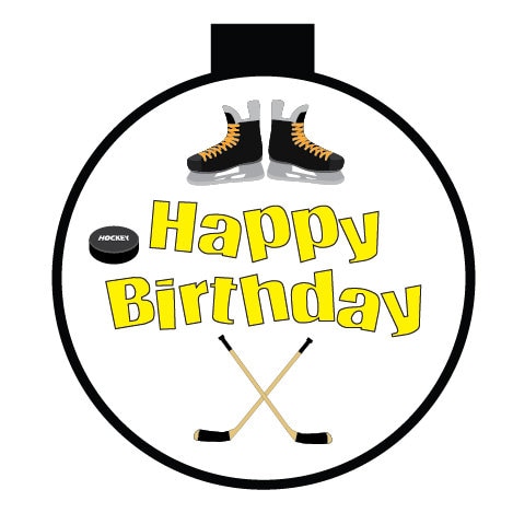 Party Puck Happy Birthday Skate Design  - A container that looks like a hockey Puck, Birthday Favor, Wedding  Favor, Custom Hockey Puck