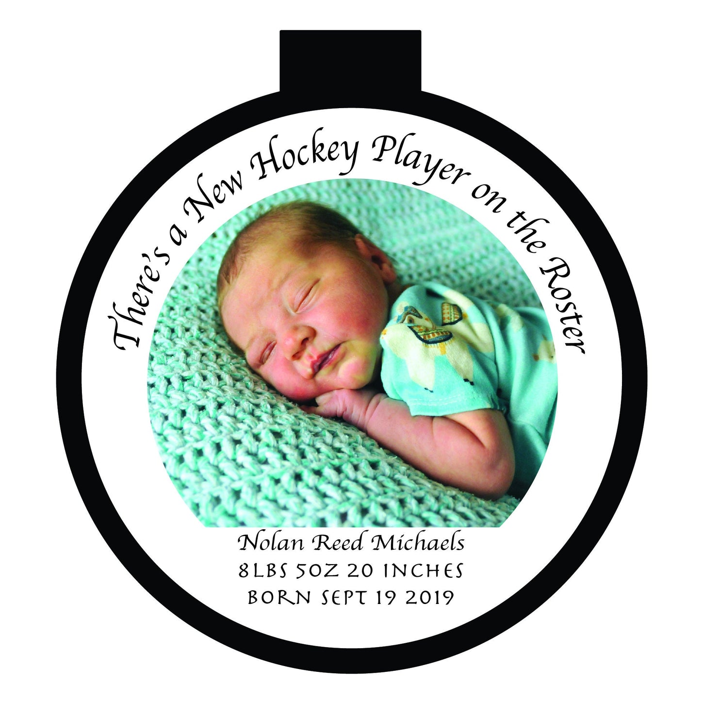 Birth Announcement Puck - A container that looks like a hockey Puck, Birthday Favor, Wedding  Favor, Custom Hockey Puck